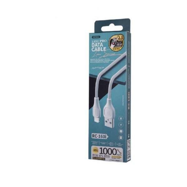Кабель Remax RC-160i Lesu Pro USB 2.0 to Lightning 2.1A 1M White (шт.)