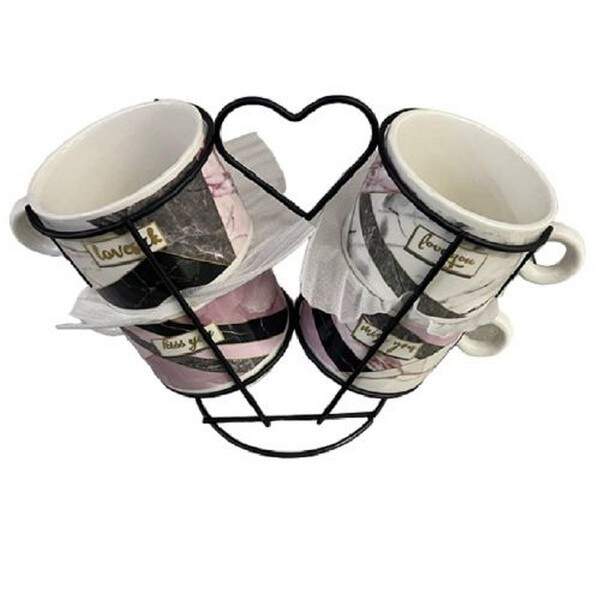 Чашки на підставці "Love" 5пр/наб 250мл R32769 (24наб) (шт.)