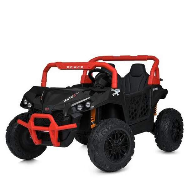 Джип M 5911EBLR-3-2(24V) (1шт) 1*12V7AH, 2*150W, шкіра, TF, муз, світло, MP3, USB, TF, APP, черв.-чо (шт.)