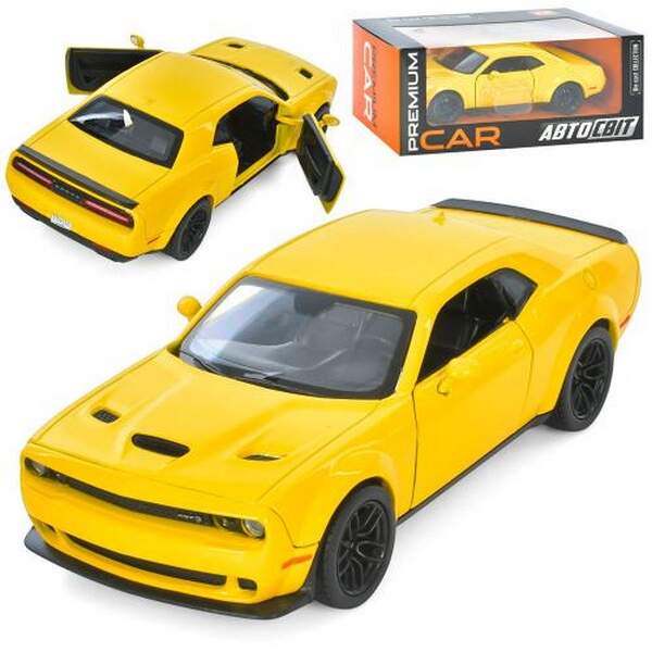 Машина AP-1914 (8шт) АвтоСвіт, 1:24 2018 Dodge Challenger SRT,метал,19см, відкриваються двері,гумові (шт.)