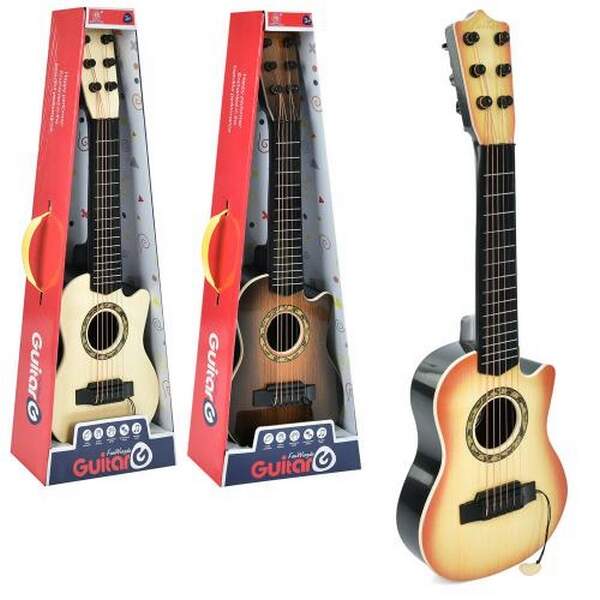 Гітара 898-28TATBTC (18шт) 55см,струни 6шт,медіатор,3кольори, в кор-ці 59-21-7,5см (шт.)