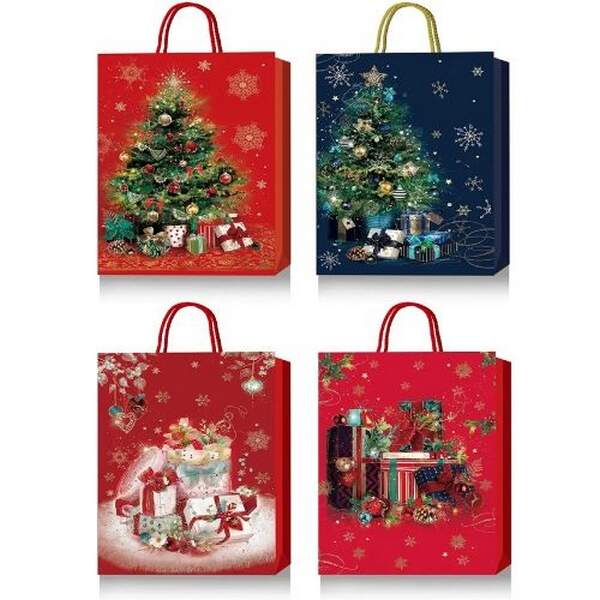 Пакет новорічний паперовий L "Christmas presents" 31*42*12см R32996-L (360шт) (шт.)