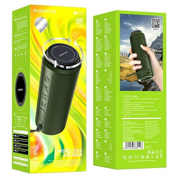 Колонкa BOROFONE BR22 sports wireless speaker dark green (шт.)