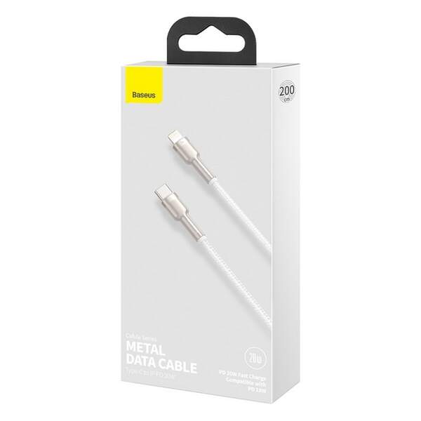 Кабель Baseus Cafule Series Metal Type-C to Lightning  Data Cable білий CATLJK-B02 (шт.)