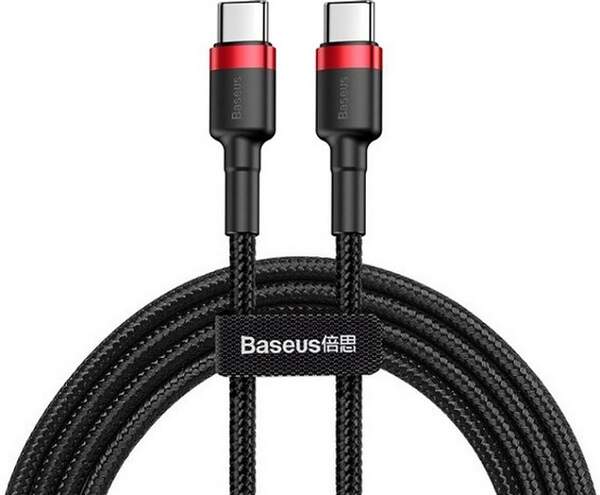 Кабель Baseus Cafule Type-C 3A 60W 1.0 м Black/Red (CATKLF-G91) (шт.)