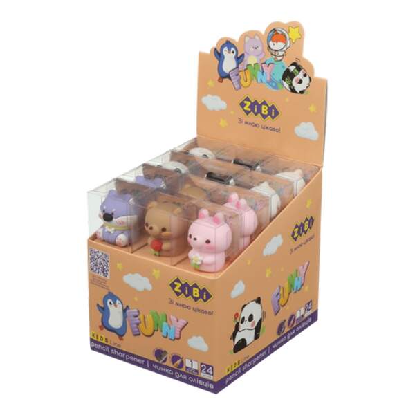 Чинка фігурка FUNNY ANIMALS, 1 отв., 60х35х32мм ZB.5595 (24шт в уп) (шт.)