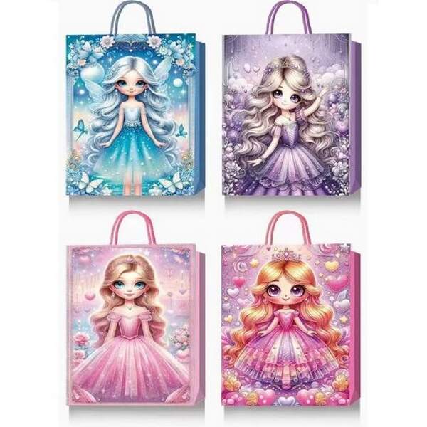 Пакет подарунковий паперовий M "Princess 3D" 26*32*10см R33045-M (480шт) (шт.)