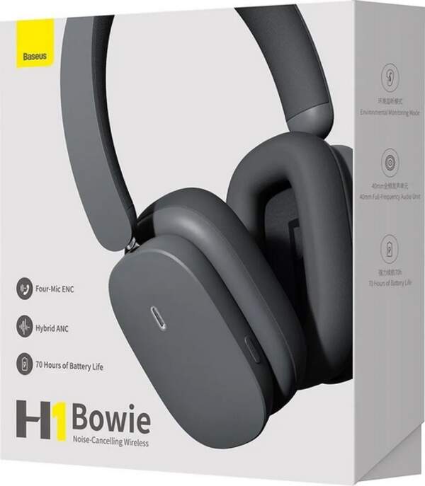 Навушники стерео Baseus Bowie H1 Noise-Cancellation Wireless Headphones Grey NGTW230213 (шт.)
