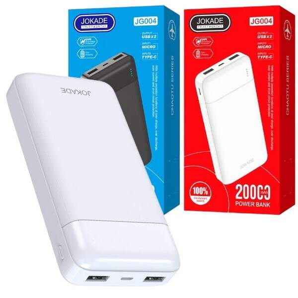 Портативний зовнішній акумулятор JOKADE 004 20000mAh білий (шт.)