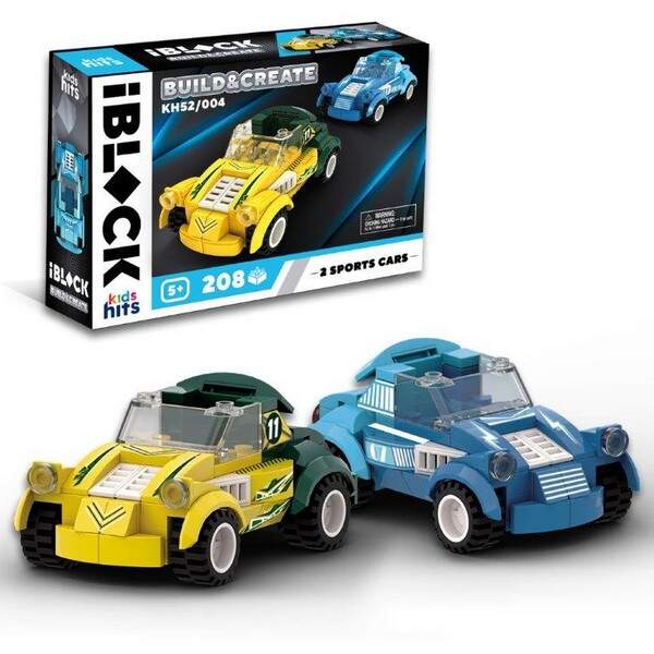 Конструктор Kids hits IBLOCK JUNIOR арт. KH52/004 (36шт/2) МЕГАКАРИ,  208дет., короб. 24*6*16см (шт.)