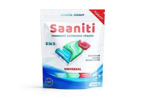 896420 Капсули для прання Saaniti трикомпонентні "UNIVERSAL" (шт.)