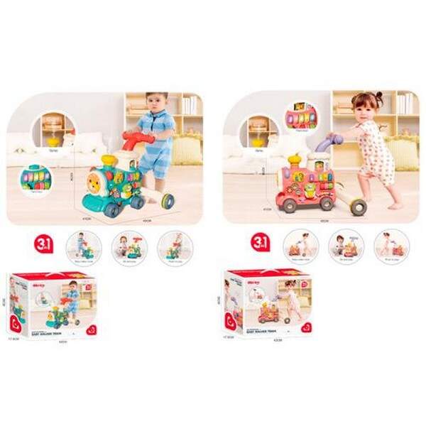 Каталка-ходунки 6062-6063 (8шт) 45-41-в42см, паровоз, музика, звуки тварин, світло, сортер, фігури 6 (шт.)