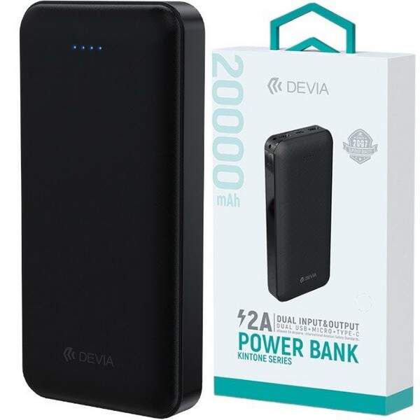 Зовнішній акумулятор DEVIA Kintone Series (4649) (20000Mah) чорний (шт.)