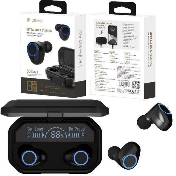 Навушники Kintone Seires Joy A12 Ultra-Long Standby TWS  Wireless Earphone Black (шт.)