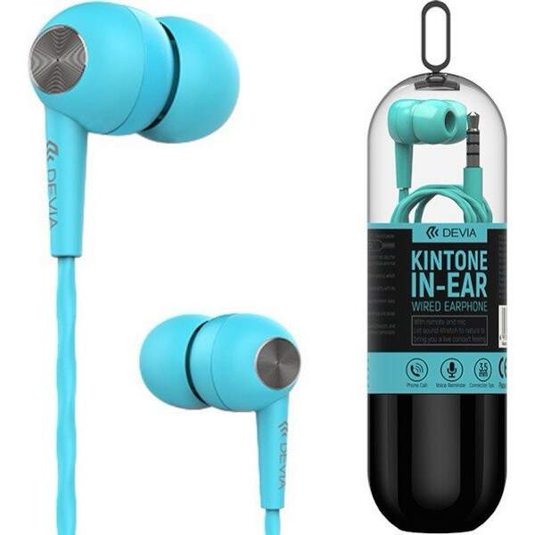 Навушники DEVIA Kintone  Headset V2 (3.5mm) Blue (колба) (шт.)