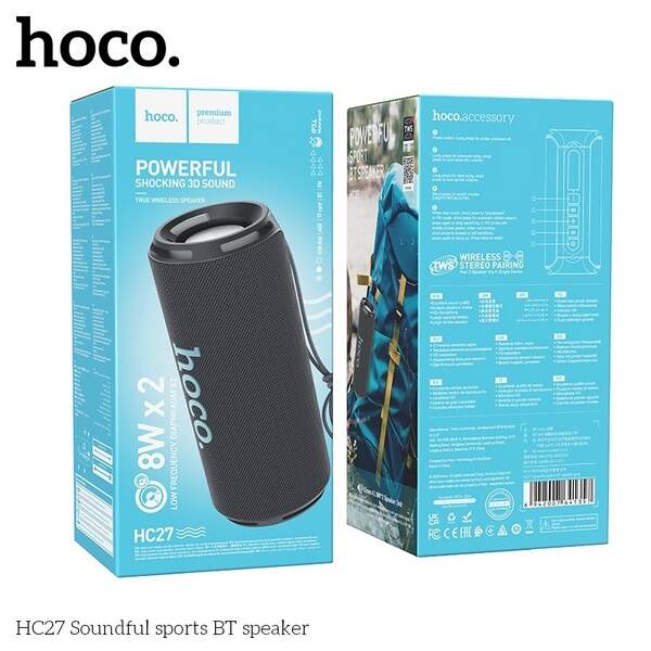 Портативна Bluetooth колонка HOCO HC27 Soundful sports BT speaker  gray (шт.)