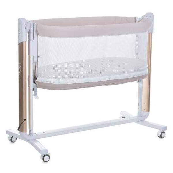 Ліжечко-манеж ME 1125-G NOA Beige (1шт) дитяче, APP, LED екран, 4кол., мартрас, гойдалка, ремені, су (шт.)