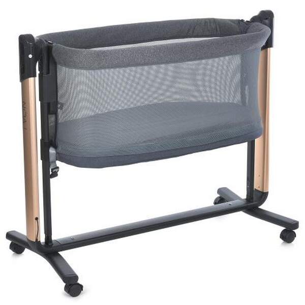 Ліжечко-манеж ME 1125-G NOA Dark Gray (1шт) дитяче, APP, LED екран, 4кол., мартрас, гойдалка, ремені (шт.)