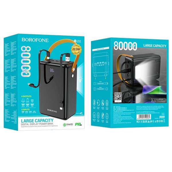 Моб. Заряджання POWER BANK BOROFONE 80000MAH BJ 32 (10) 9575 (шт.)