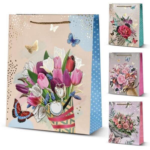 Пакет подарунковий паперовий L "Flower dance" 31*42*12см R95501-L (360шт) (шт.)