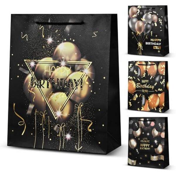 Пакет подарунковий паперовий L "Happy Birthday" 31*42*12см R95519-L (360шт) (шт.)