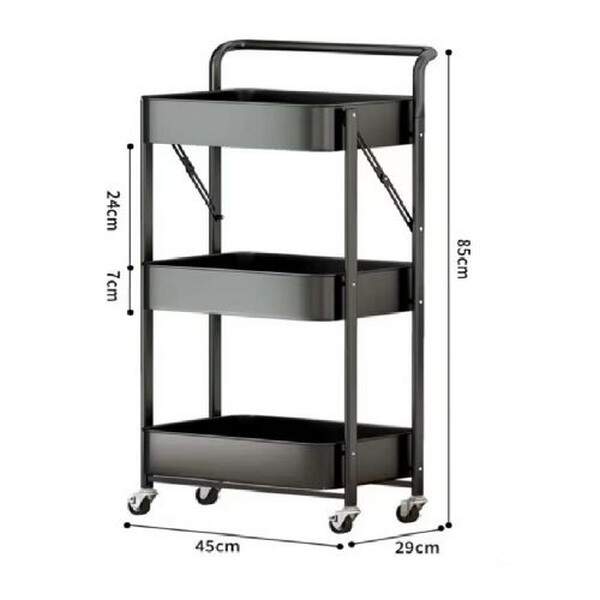 Етажерка на колесах 3яр 45*29*85см WW01358-BL (1шт) (шт.)