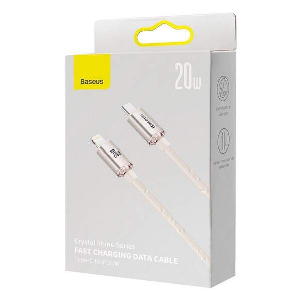 Кабель Baseus Crystal Shine Series Fast Charging Data Cable Type-C to iP 20W 1.2 м Pink (CAJY001304) (шт.)