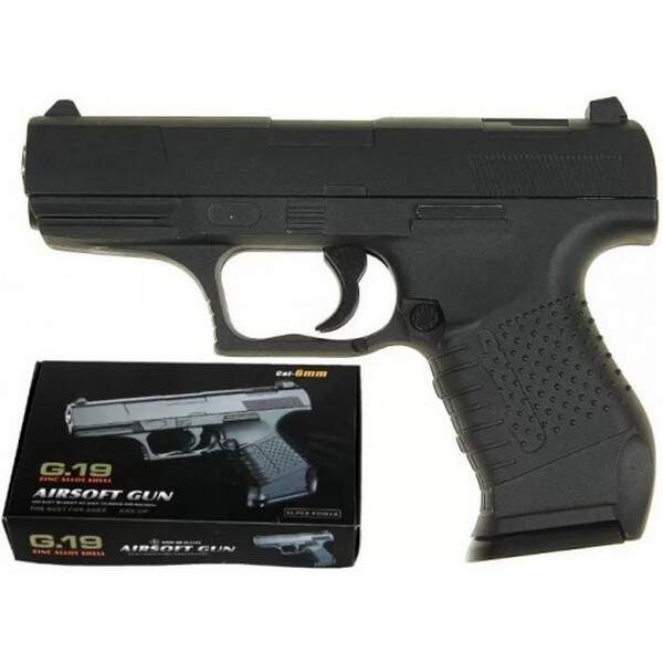 Пістолет страйкбольний G 19 Walther p99 метал чорний (36шт) (шт.)