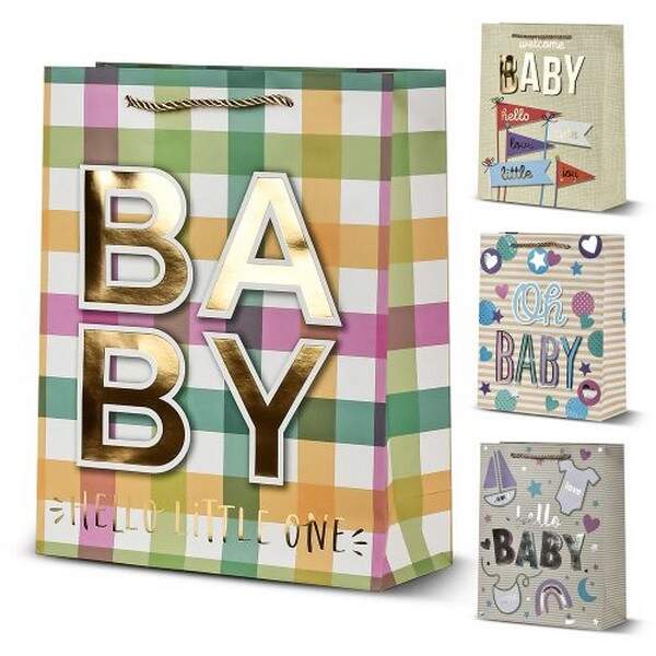 Пакет подарунковий паперовий L "Hello baby" 31*42*12см R33057-L (360шт) (шт.)