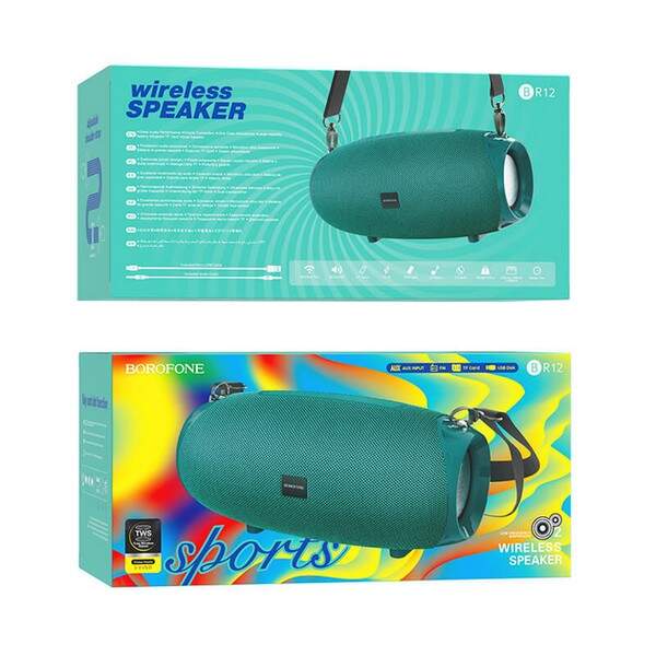 Портативна Bluetooth колонка Borofone BR12 Amplio sports wireless speaker Peacock Blue (шт.)
