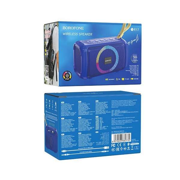 Портативна Bluetooth колонка Borofone BR17 Cool Sports BT speaker blue (шт.)