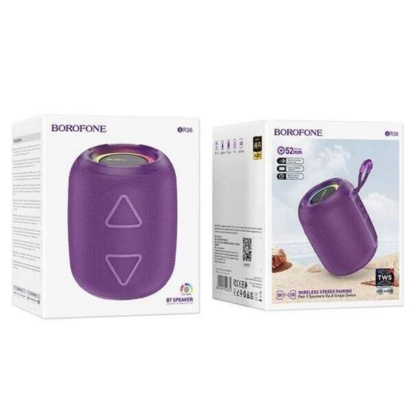 Портативна Bluetooth колонка Borofone BR36 Lucy sports BT speaker Purple (шт.)