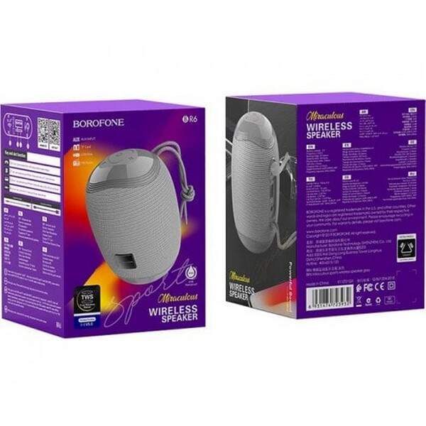 Портативна Bluetooth колонка Borofone BR6 Miraculous Sports Grey (шт.)