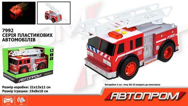 Машина АВТОПРОМ арт. 7992 (48шт) батар. світ., звук, короб.21*13*11см (шт.)