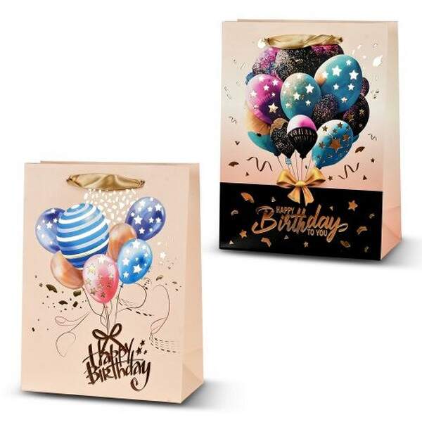 Пакет подарунковий паперовий L "Happy birthday" 31*40*12см R96724-L (360шт) (шт.)