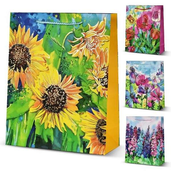 Пакет подарунковий паперовий M "Flower garden" 26*32*10см R95513-M (480шт) (шт.)