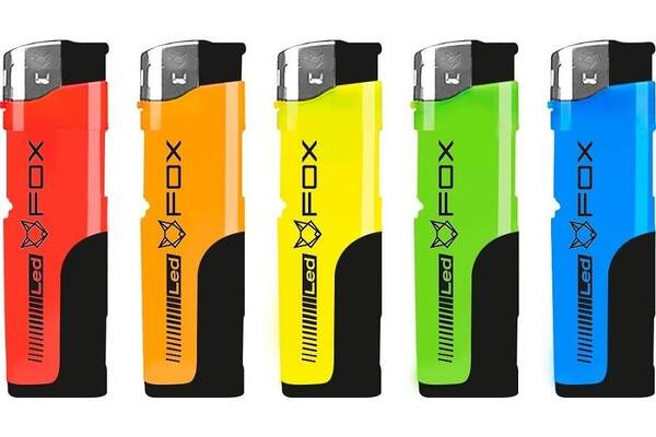 Запальничка з ліхтариком FOX п'єзо  FX-204 LED (50шт/1000) (шт.)