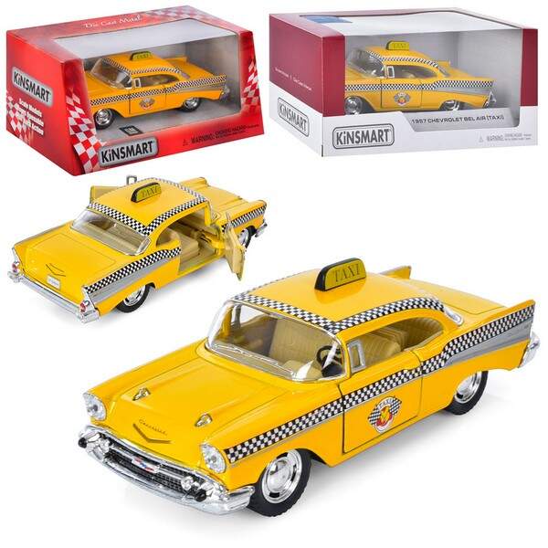 Модель легкова CHEVROLET BEL AIR (1957) 5'' KT5360W TAXI метал.інерц.відкр.дв.кор./96/ (шт.)