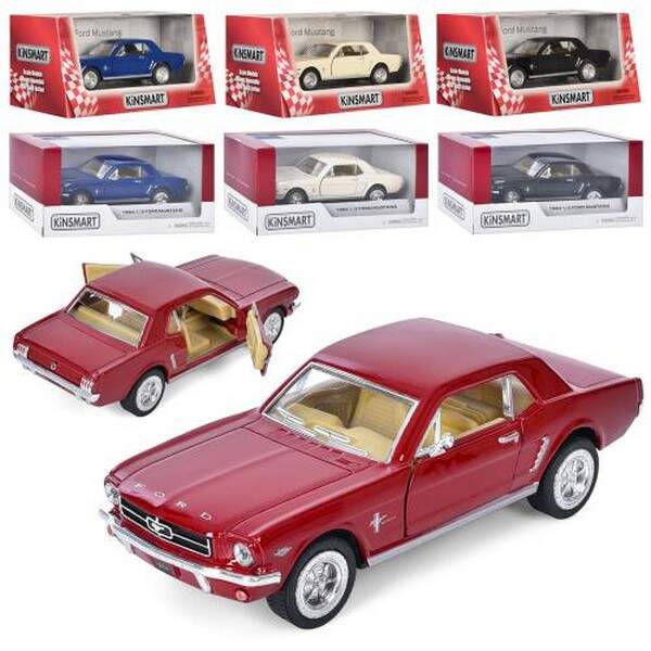 Модель легкова 5' KT5351W FORD MUSTANG 1/2 (1964) метал.інерц.відкр.дв.1:36 кор./96/ (шт.)