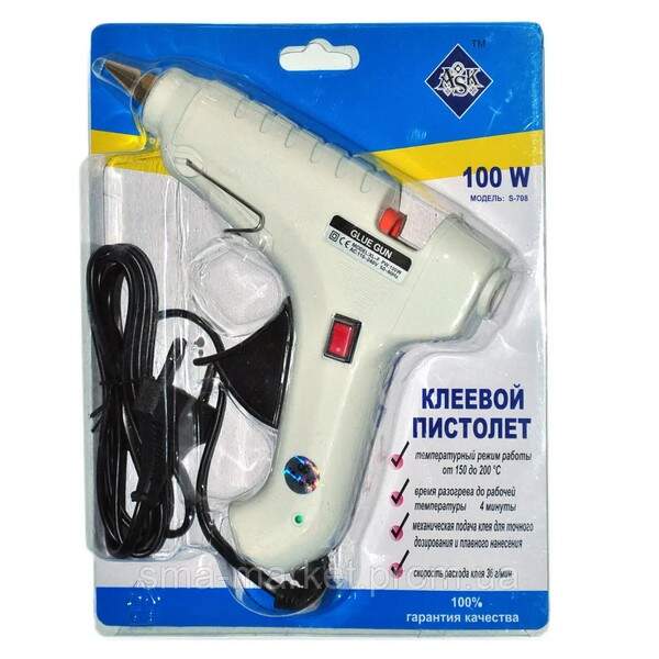 Клейовий пістолет ТМ "АСК" ASK Ф-11.5 100w артикул S-708 (шт.)