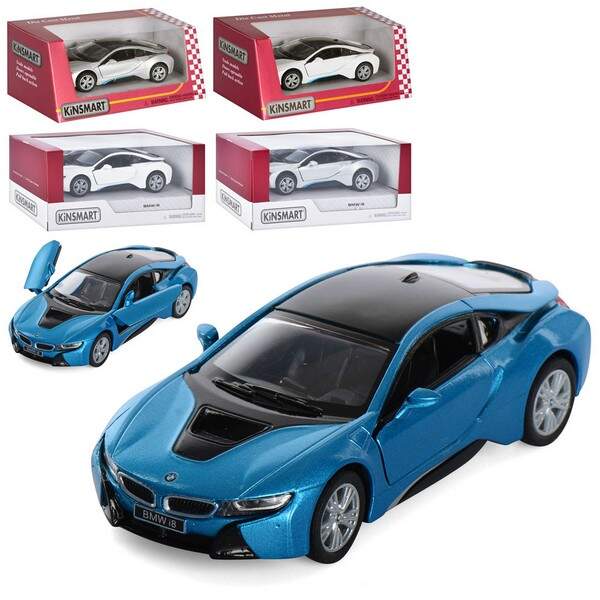 Модель легкова BMW i8 5'' KT5379W метал.інерц.відкр.дв.4кол.кор./96/ (шт.)